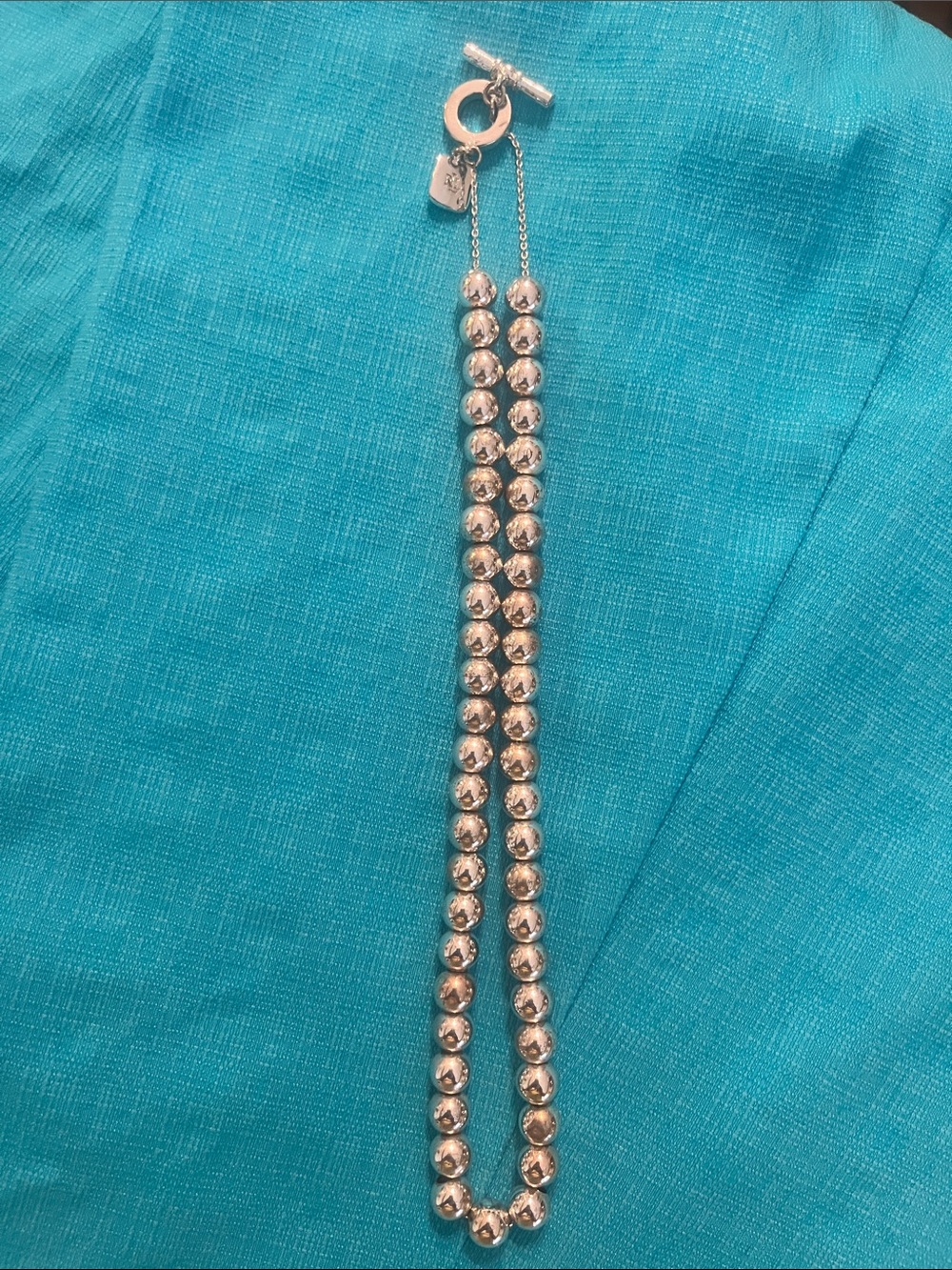 RL Ralph Lauren Silver Tone Bead Necklace - Vintage Women's Jewelry - Picture 3 of 7